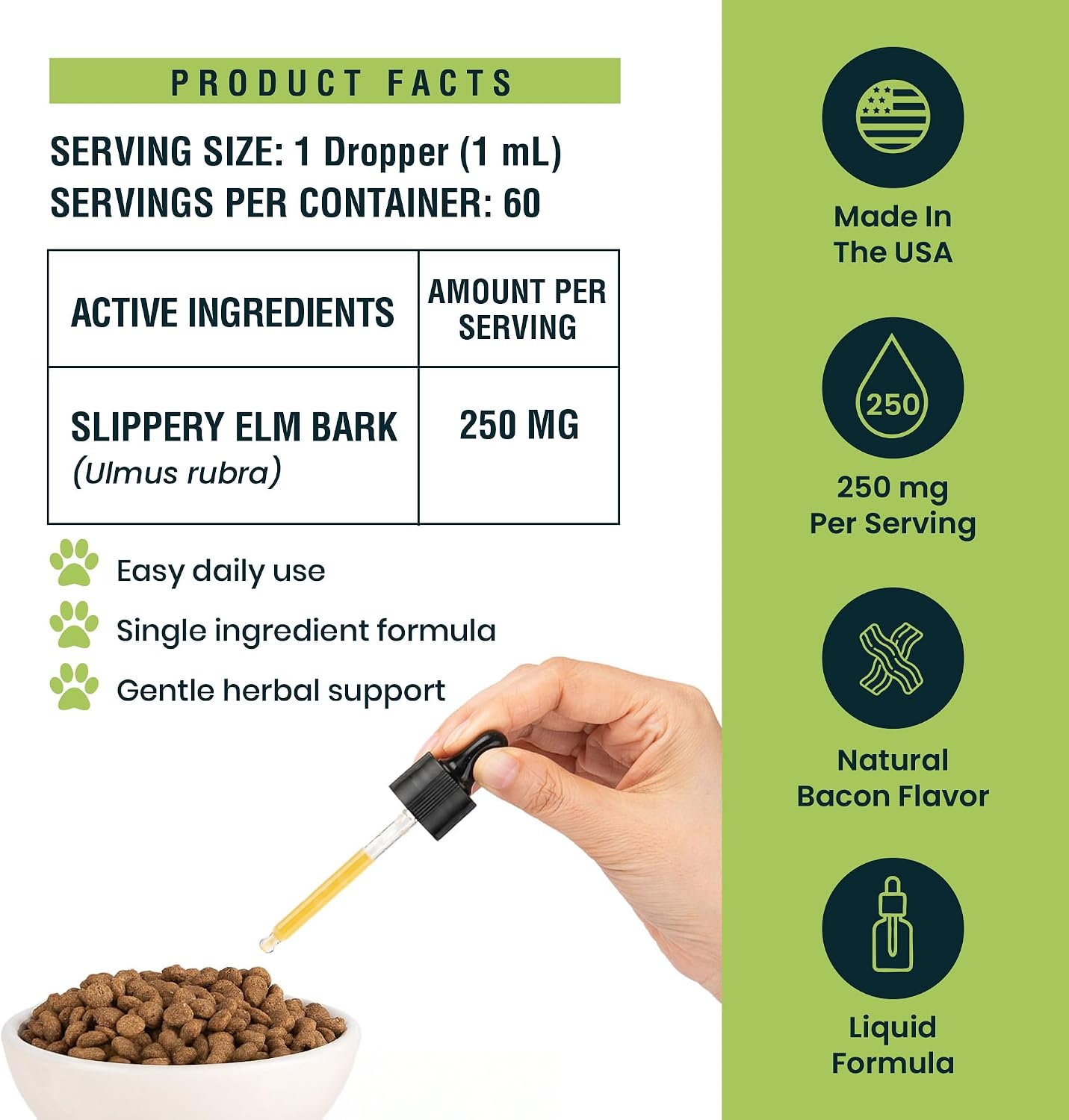 Detailed label of Animal Essentials slippery elm bark extract