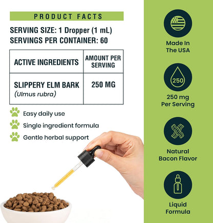Detailed label of Animal Essentials slippery elm bark extract