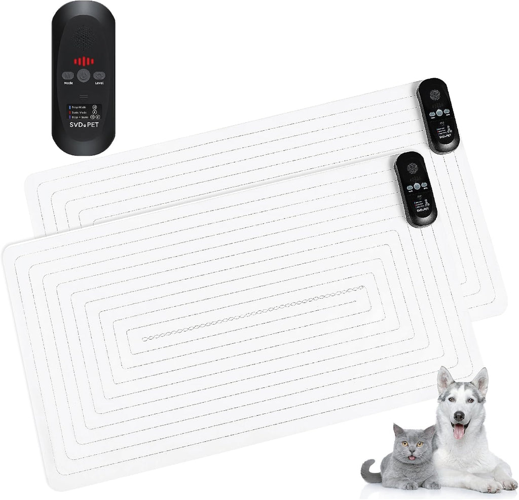 SVD.PET 2-Pack Pet Training Mat with Tester, Pet Shock Pad, Dogs & Cats Electronic Repellent mat for Indoor, 3 Training Modes, 5 Levels, Pet Safe Mode (Black controler 60" X 12") - Image 10