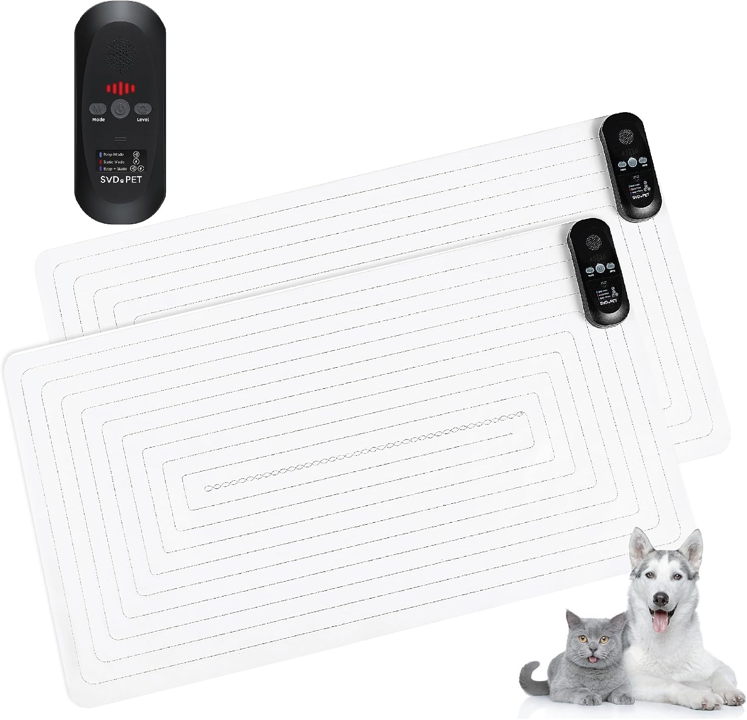 SVD.PET 2-Pack Pet Training Mat with Tester, Pet Shock Pad, Dogs & Cats Electronic Repellent mat for Indoor, 3 Training Modes, 5 Levels, Pet Safe Mode (Black controler 60" X 12") - Image 10