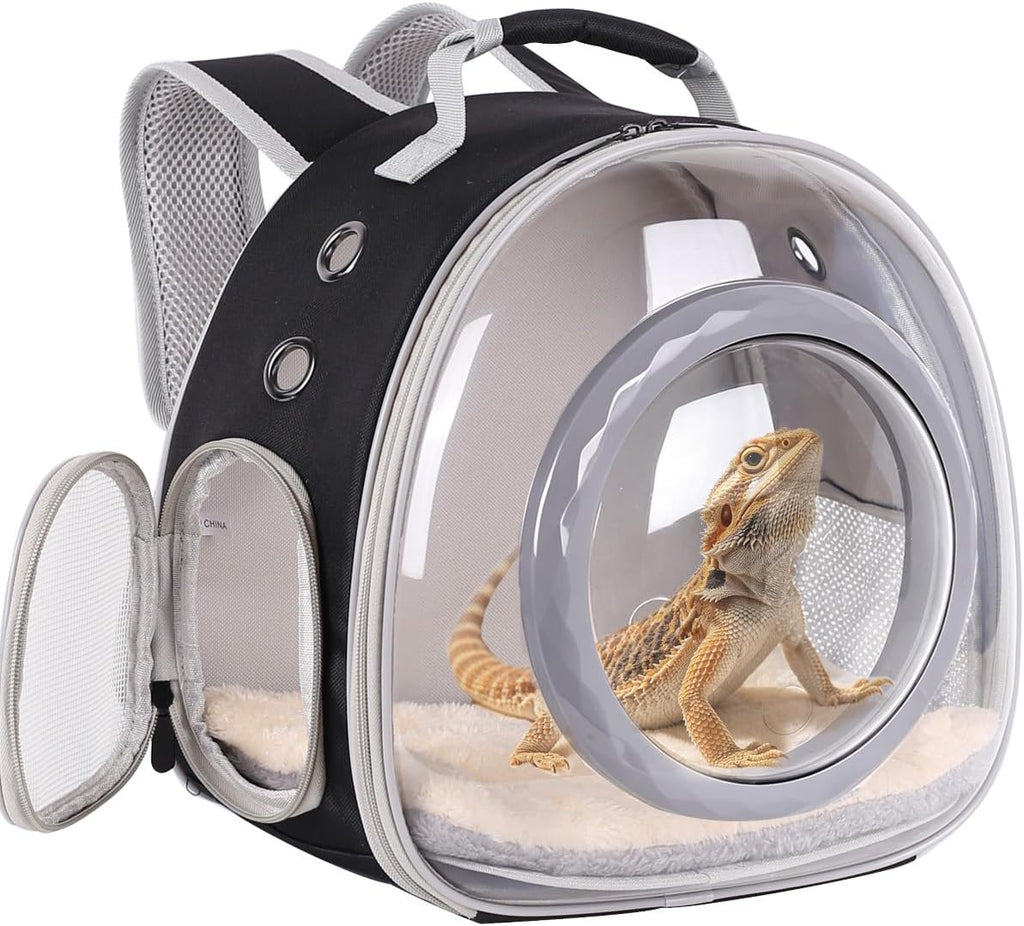 WEVONIGU Scratch-Resistant Bearded Dragon Backpack Foldable Gecko Carrier Ventilation Travel Bag with Clear View Window Dual Carry Cage Options for Travel Hiking & Vet Visits - Image 13