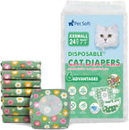 Pet Soft Disposable Cat Diapers - Diaper for Female & Male Cats, Puppy Doggie Diapers for Female Dogs with Adjustable Foam Tail Hole, Small (24Pcs, GN Flowers) - Image 10