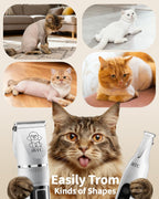 Oneisall quiet pet clippers showcasing the ceramic blade mechanism designed for cats and dogs.
