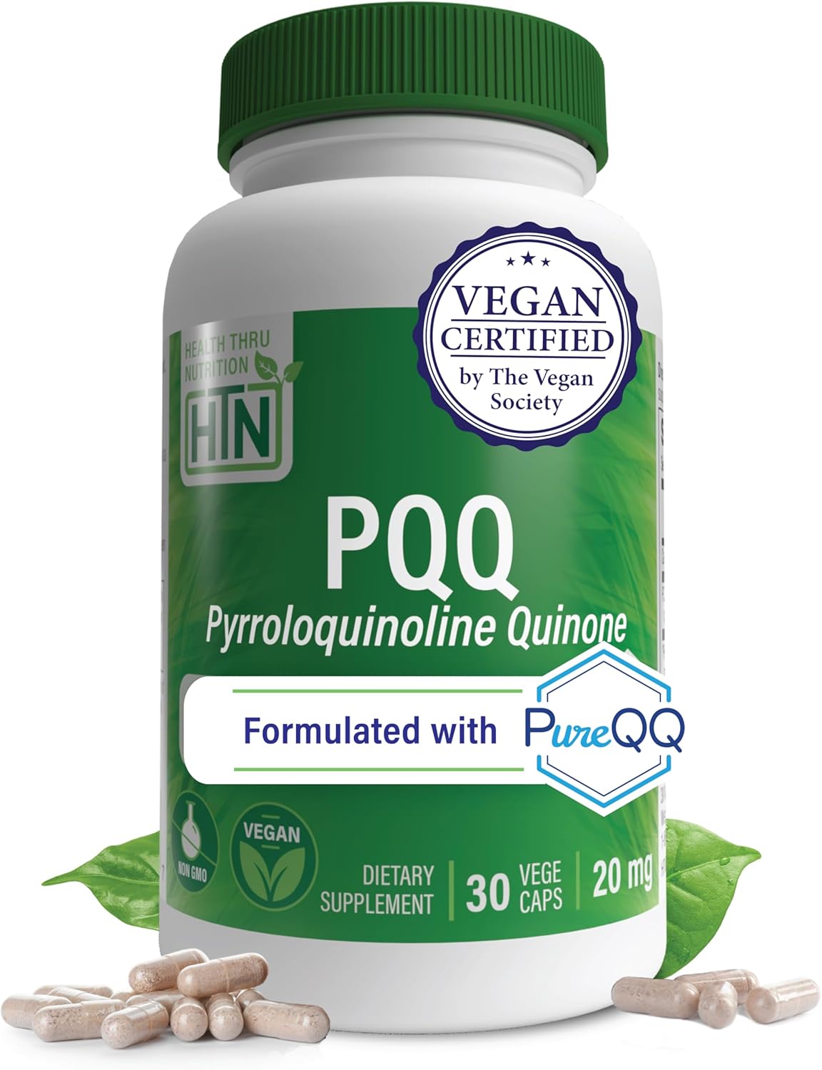 Health Thru Nutrition PQQ 20mg 120 Servings Pyrroloquinoline Quinone as PureQQ | Promotes Mitochondrial Biogenesis | Certified Vegan | Non-GMO Gluten Soy Free Capsules| Clean Label PQQ Supplement - Image 9