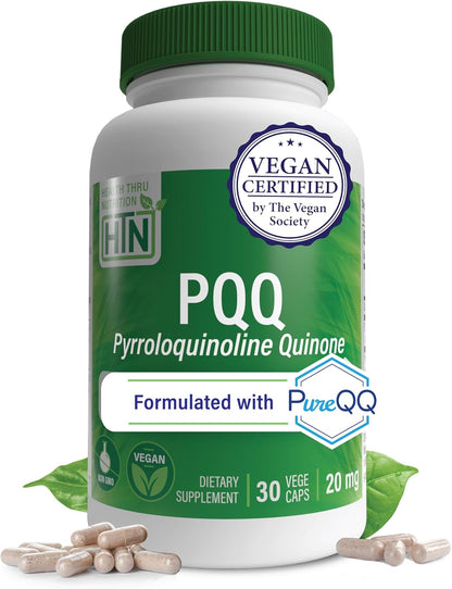 Health Thru Nutrition PQQ 20mg 120 Servings Pyrroloquinoline Quinone as PureQQ | Promotes Mitochondrial Biogenesis | Certified Vegan | Non-GMO Gluten Soy Free Capsules| Clean Label PQQ Supplement - Image 9