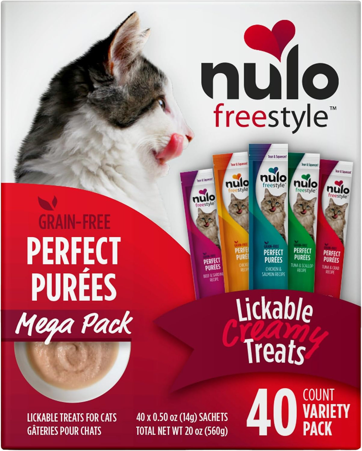 Nulo Freestyle Grain-Free Perfect Purees Premium Wet Cat Treats, Squeezable Meal Topper for Felines, High Moisture Content to Support Hydration, 0.5 Ounces in each Lickable Wet Cat Treat Pouch - Image 10