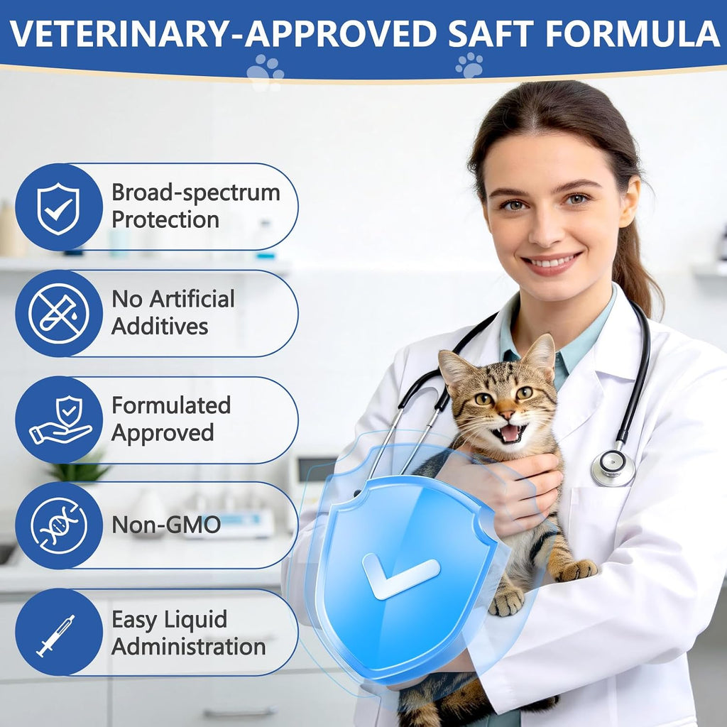 BiKontrun pet care product bottle placed next to a healthy cat illustrating optimal feline digestive wellness