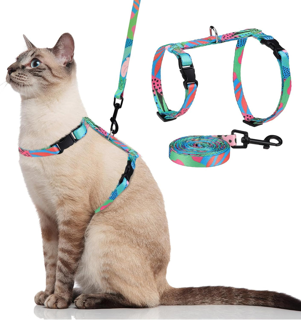 PAWCHIE Cat Harness with Leash and Collar Set - Escape Proof Adjustable H-shped Cat Harness with Star and Moon Pattern Glow in The Dark for Kitty Outdoor Walking - Image 13