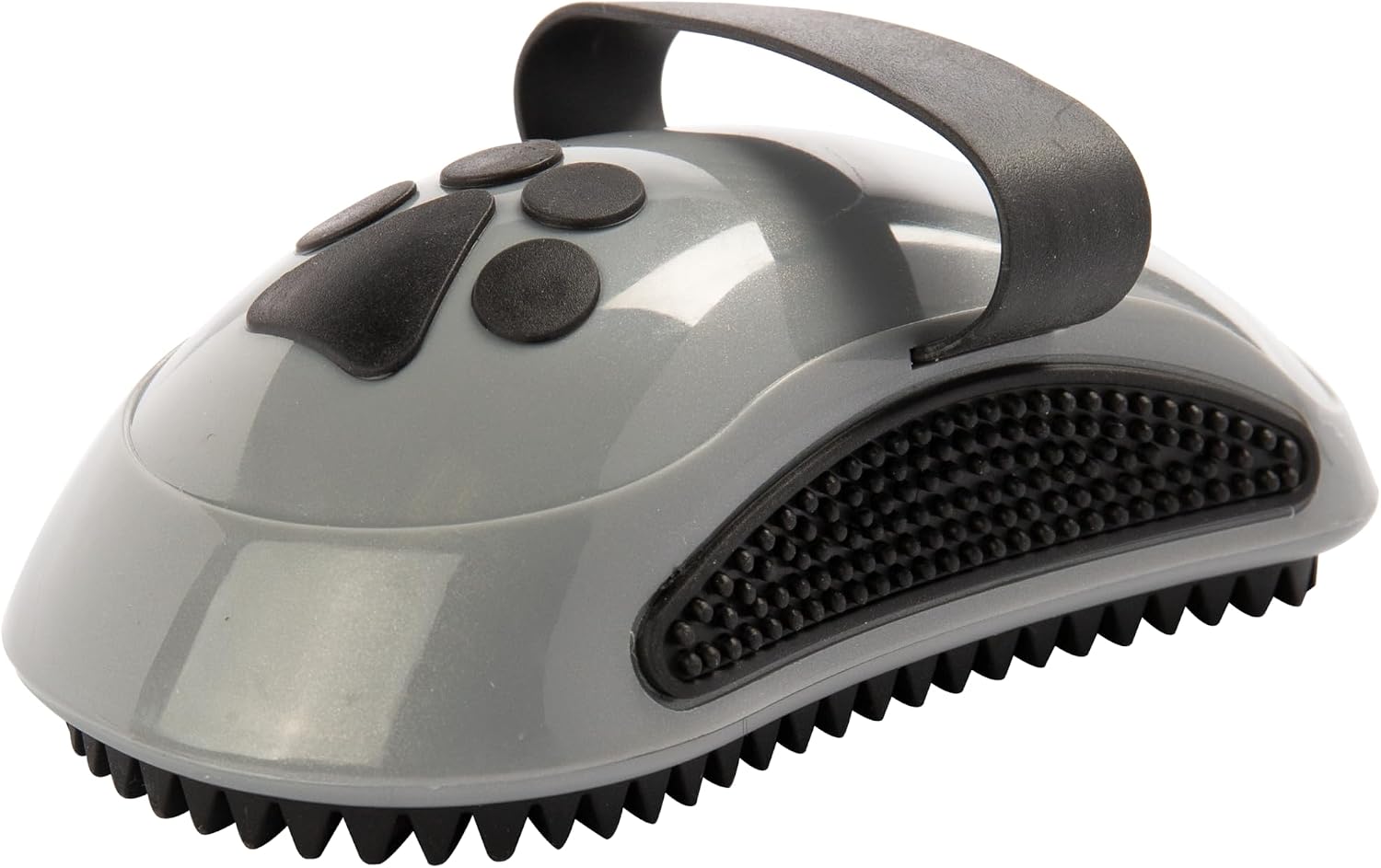 Close-up of anti-microbial plastic backing on the genuine FURminator pet grooming tool