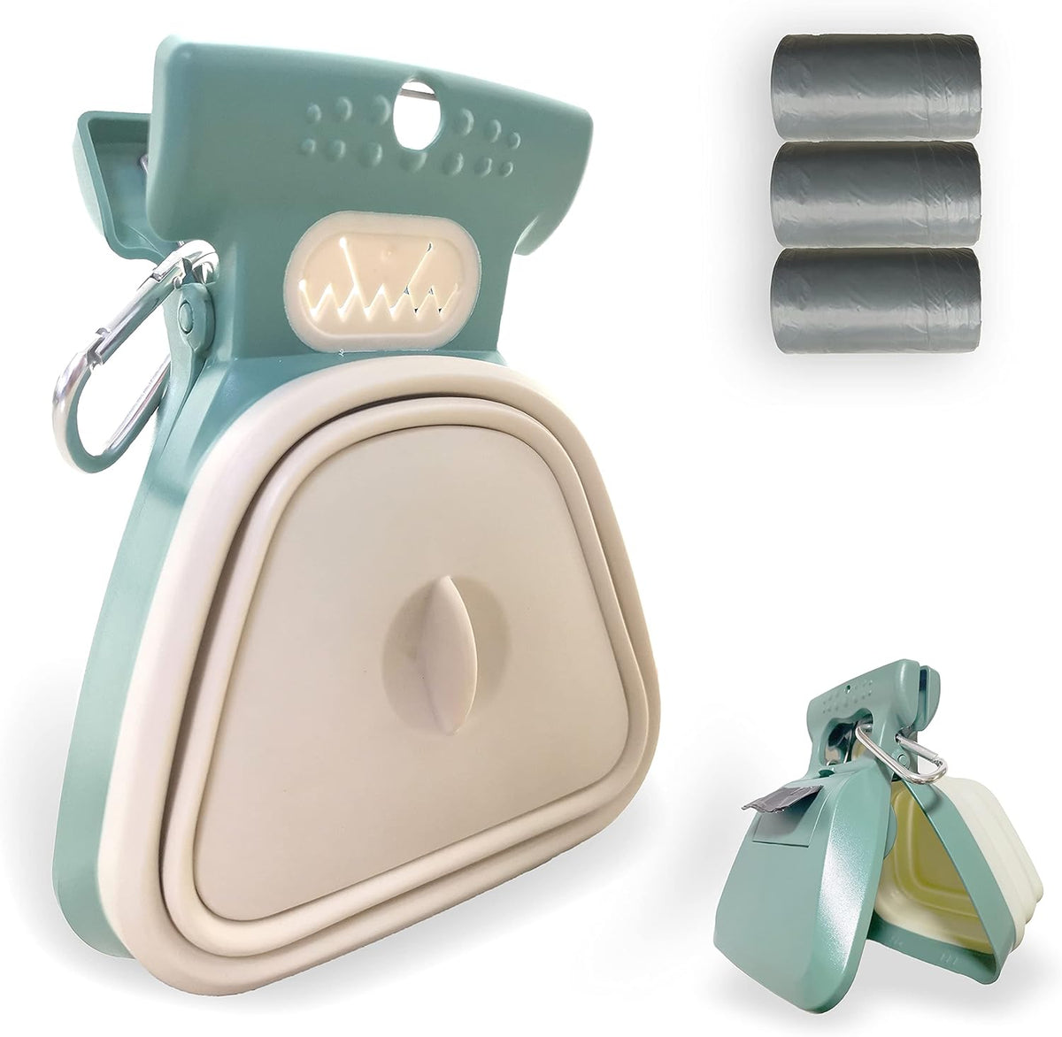 Jondarla portable dog pooper scooper front view clover green color