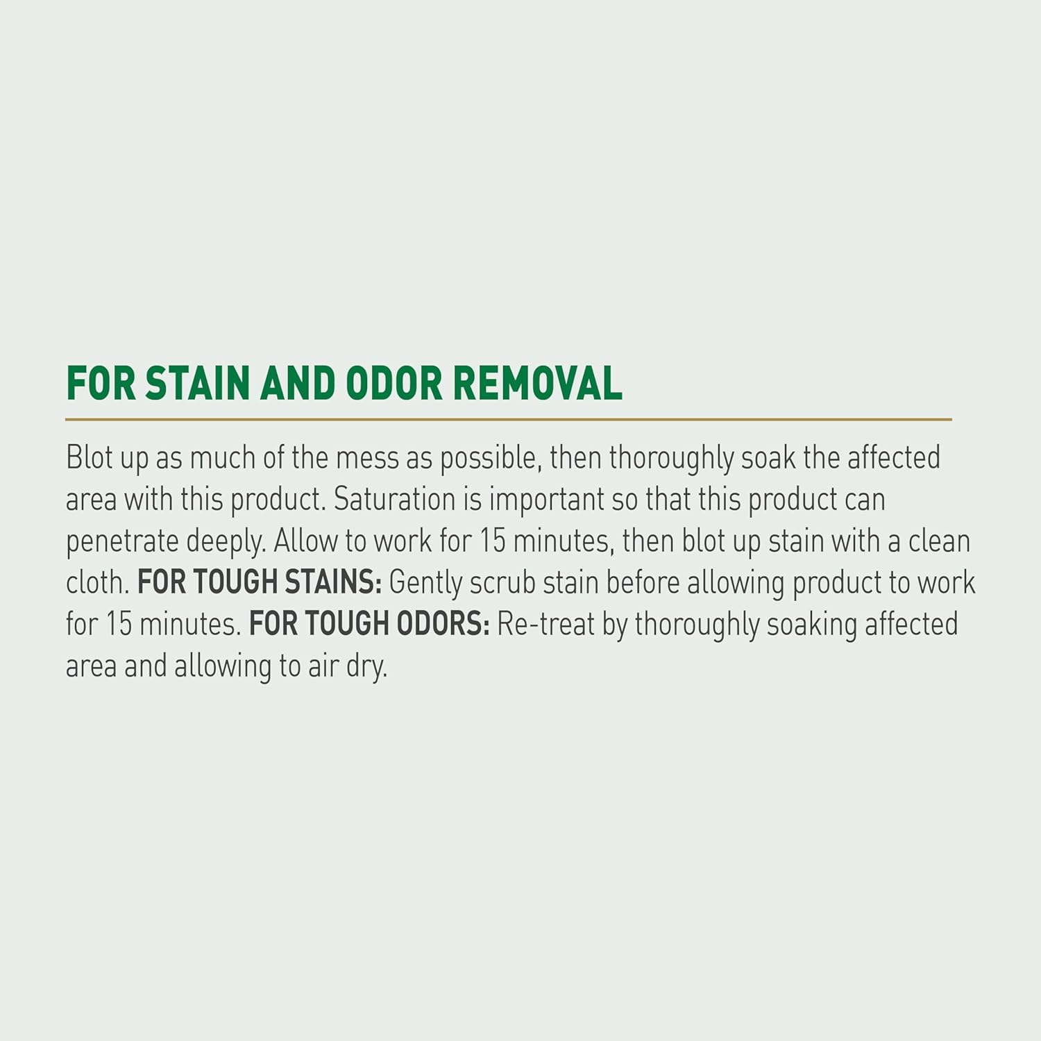 Enzymatic pet stain remover spray bottle showing clear packaging label