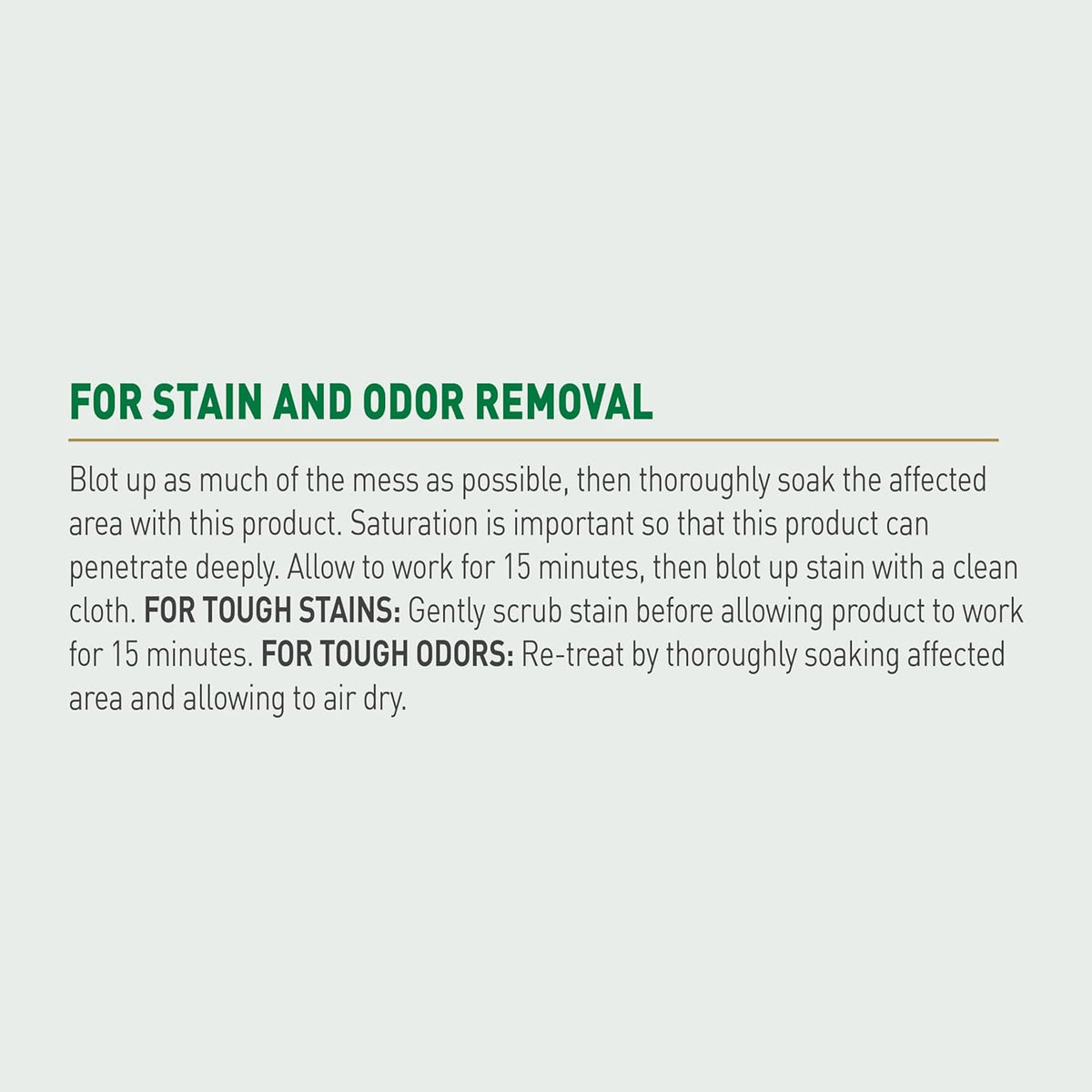Enzymatic pet stain remover spray bottle showing clear packaging label