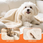 Washable puppy blanket two pack folded neatly showing texture
