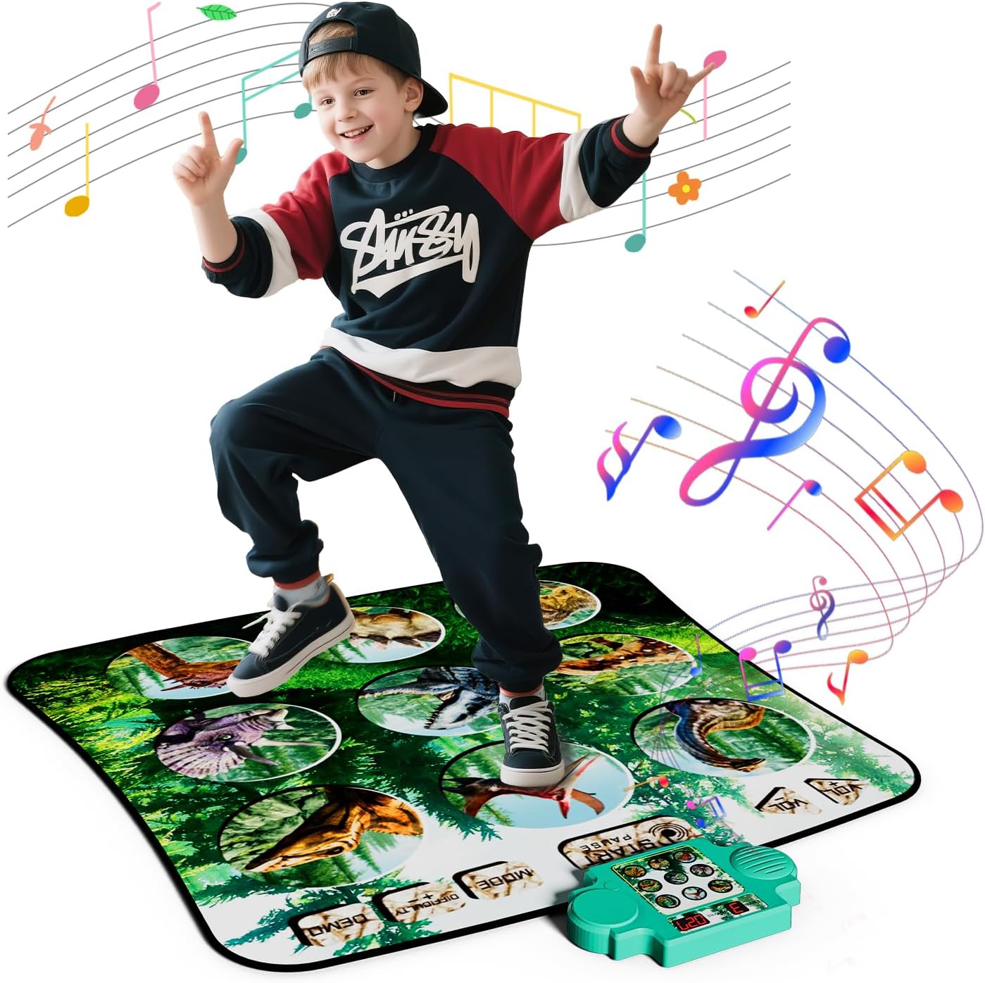 Qiunhang dinosaur electronic dance mat for kids front view