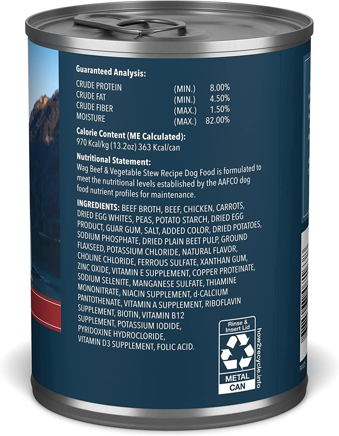 Natural grain free dog food stew with easy pull tab lid.