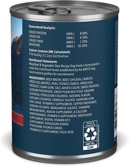 Natural grain free dog food stew with easy pull tab lid.
