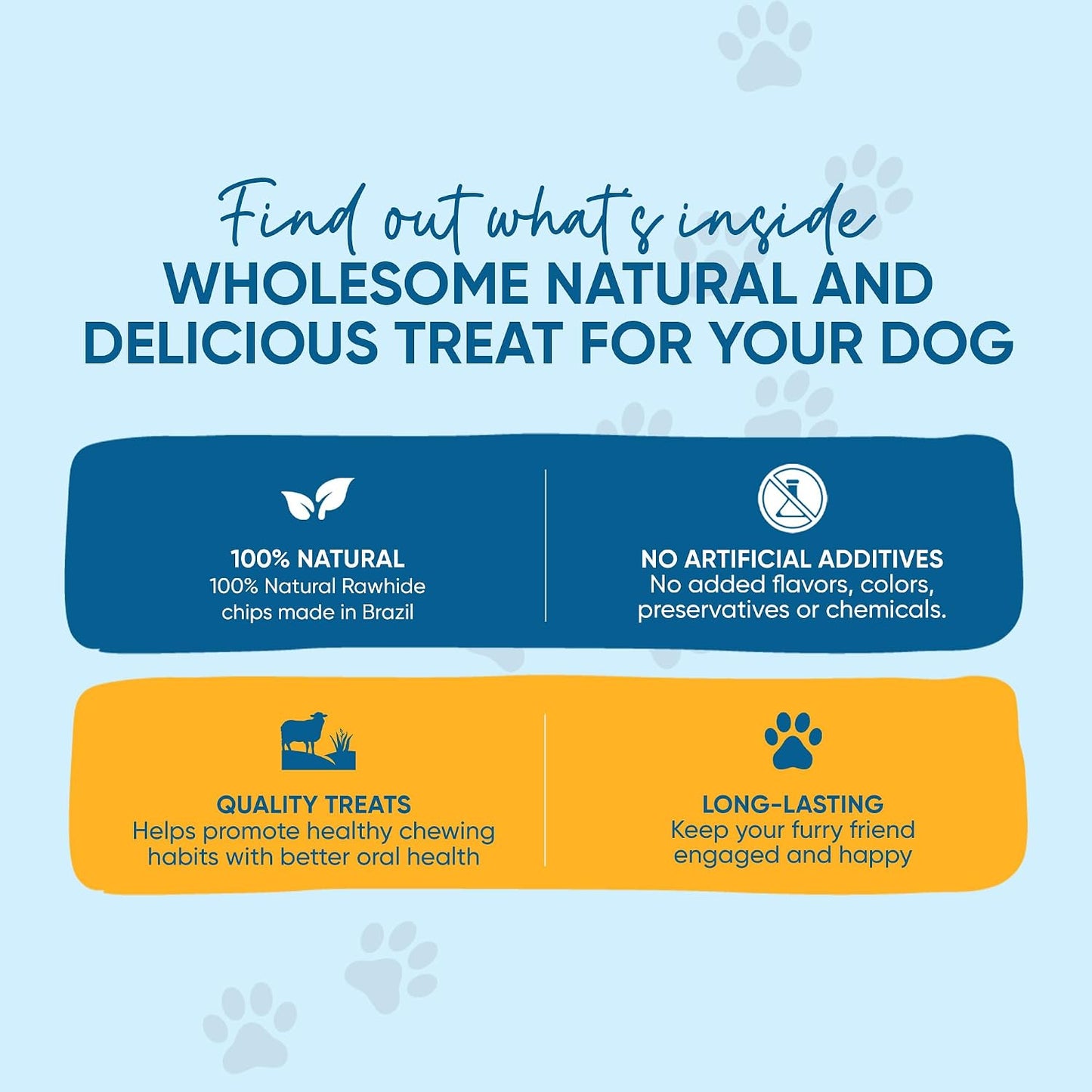 Long lasting single ingredient dog chew flats close up
