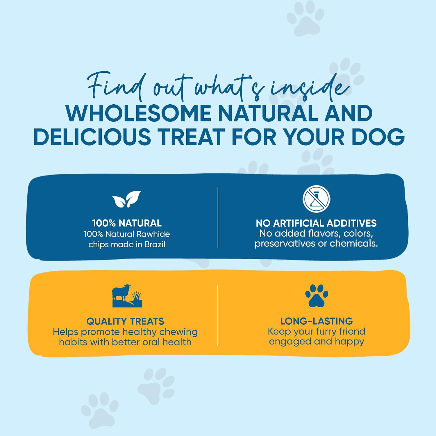 Long lasting single ingredient dog chew flats close up