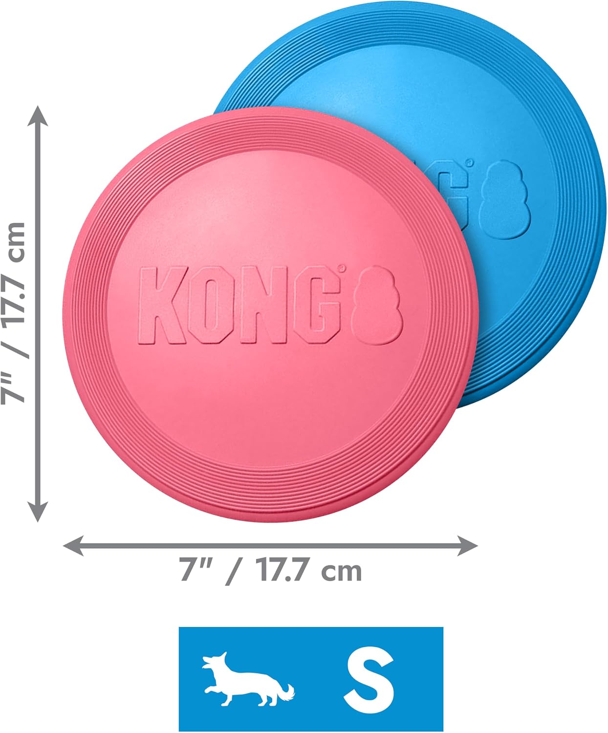 Side profile of flexible KONG Puppy Flyer toy