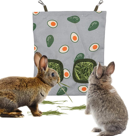 Rabbit Hay Feeder, Guinea Pig Hay Holder & Bunny Hay Feeder - Durable Hanging Hay Bag for Rabbits Chinchillas Guinea Pigs Bunnies - Chew-Resistant Hay Holder for Small Animals (Grass Green) - Image 9