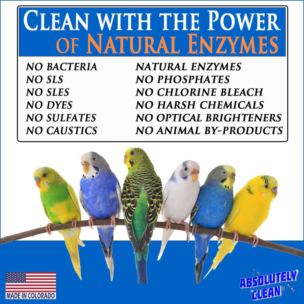 Absolutely Clean Amazing Bird Cage Cleaner and Deodorizer - Just Spray/Wipe - Safely & Easily Removes Bird Messes Quickly and Easily - Made in The US - Fragrance Free (16oz Pack of 1) - Image 5