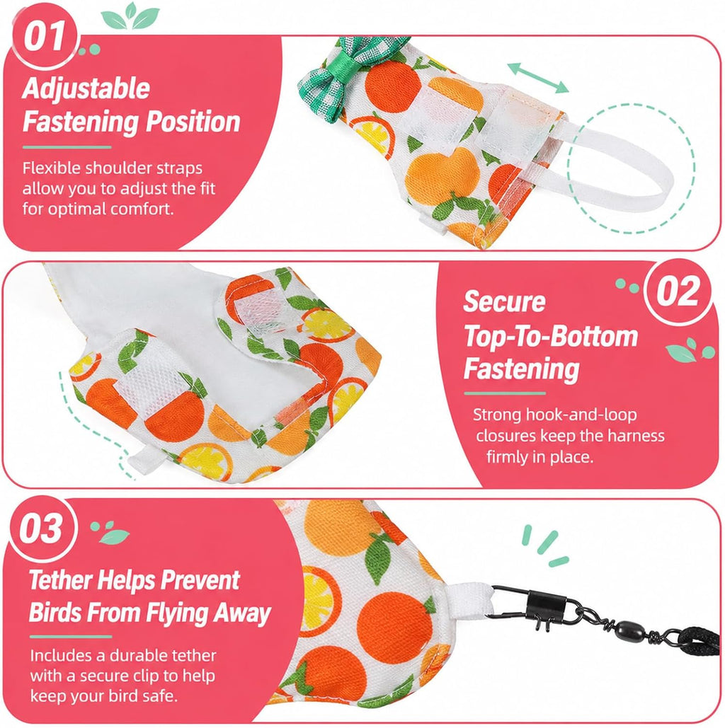 6 Pcs Bird Diaper, Reusable Chicken Diapers, Parrot Diaper Flight Suit with Waterproof Inner - Cute Pet Bird Diapers for Cockatiel Budgie Canary Lovebird - Image 4