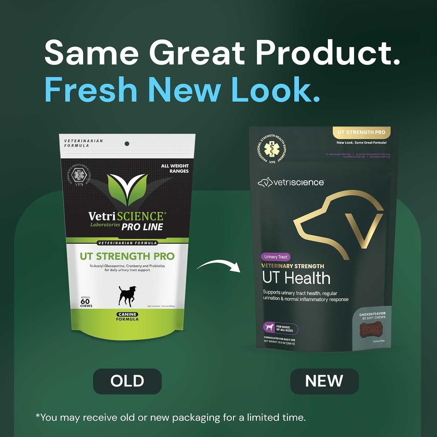 VetriScience UT Health dog supplement packaging details