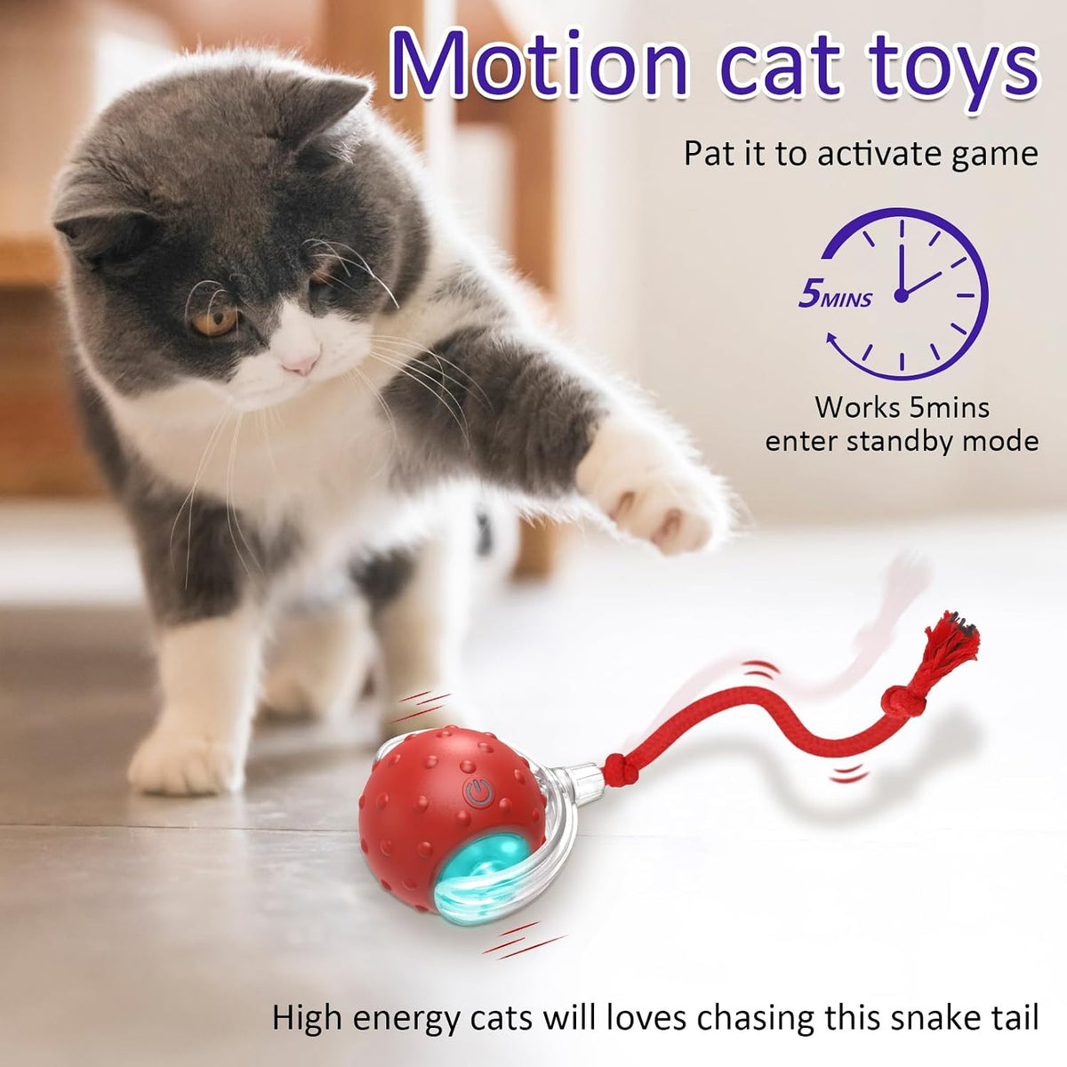 Giociv smart teaser dotted LED ball toy for indoor cats