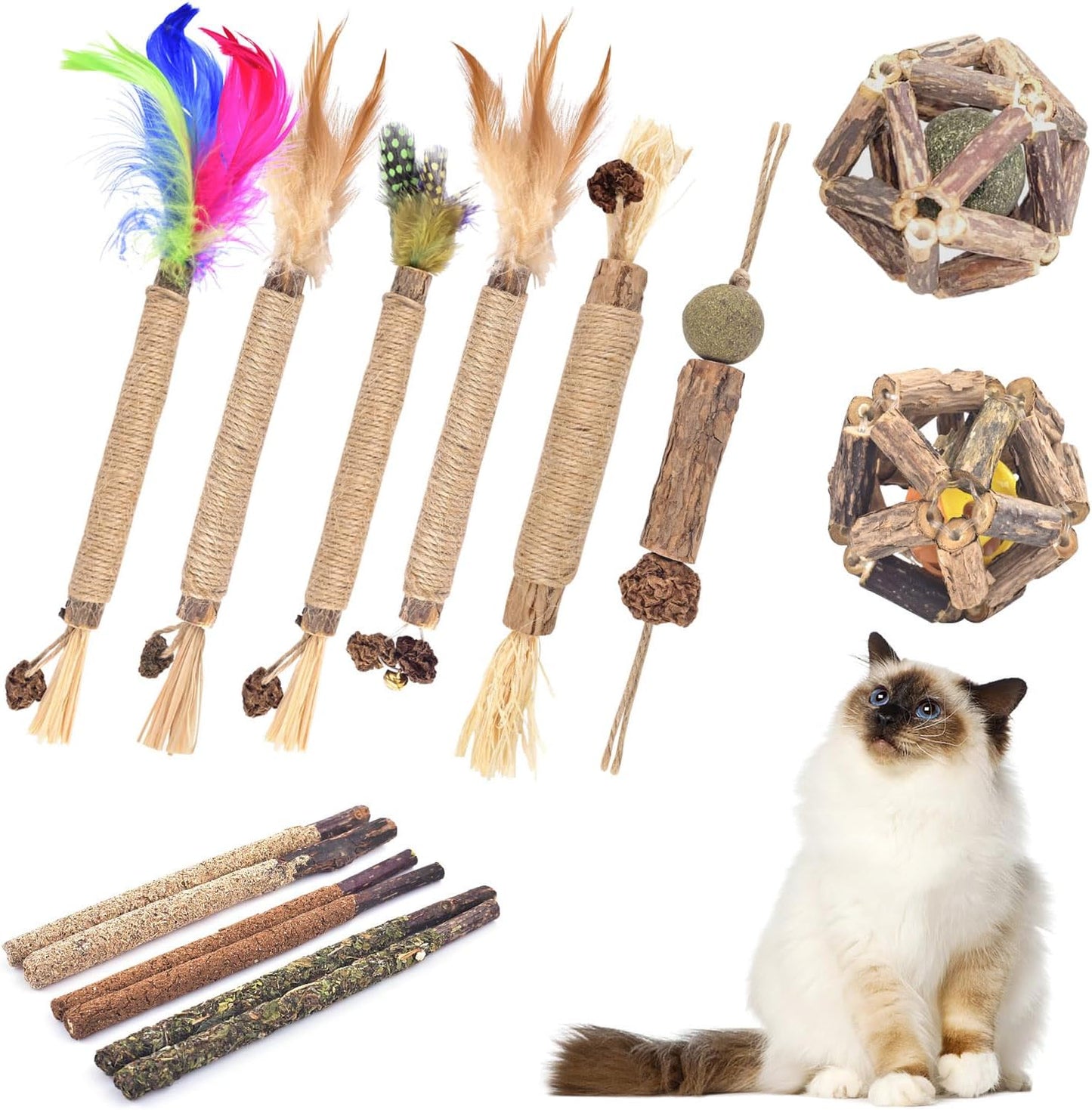 Tindtop 10 pack catnip alternative chew toys