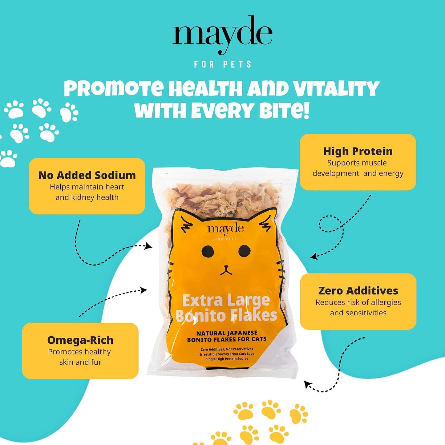 Mayde natural high protein fish treats 4 ounce bag side view