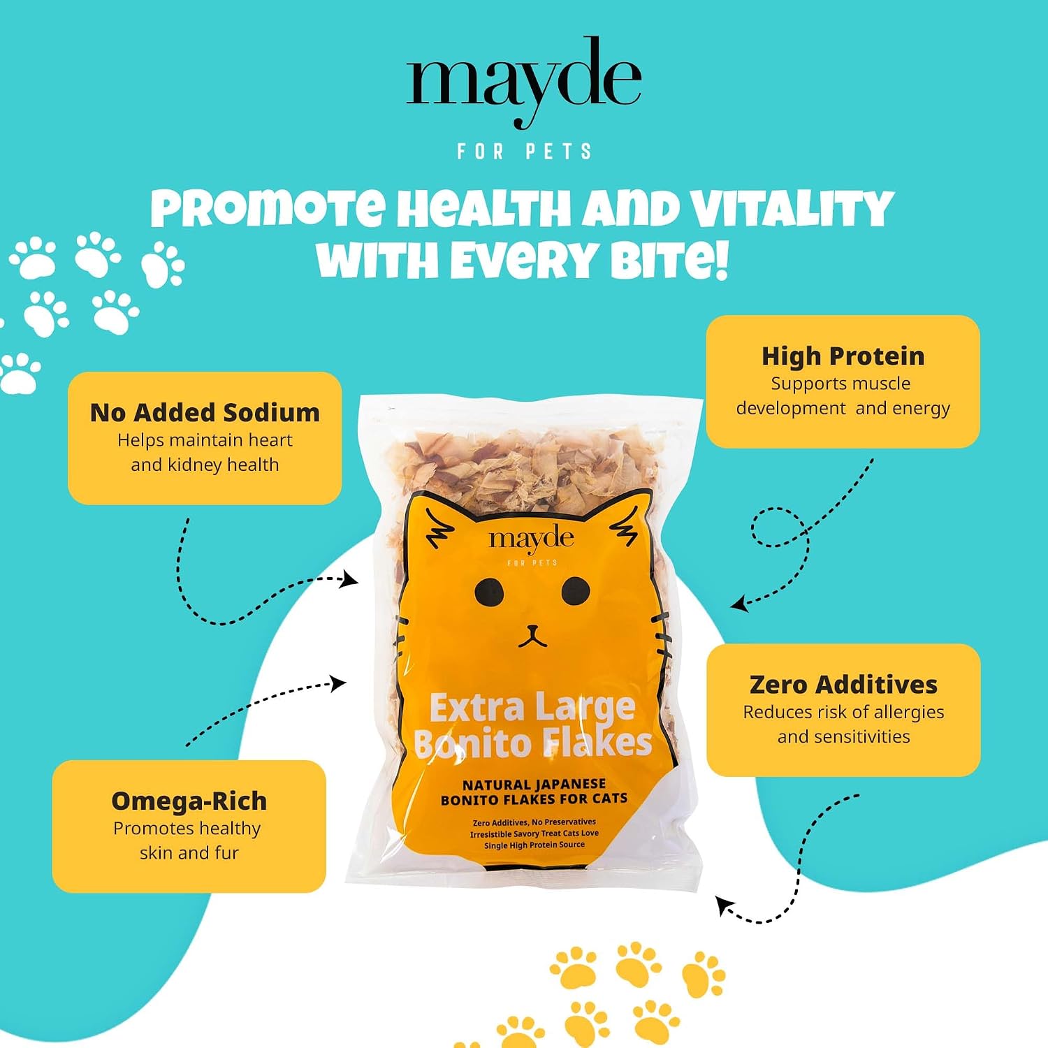 Mayde natural high protein fish treats 4 ounce bag side view