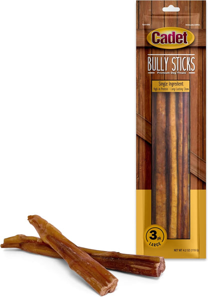 Cadet Bully Sticks for Large Dogs, All-Natural Beef Pizzle, Rawhide-Free Long-Lasting Dog Chews for Aggressive Chewers, 10 Count - Image 14