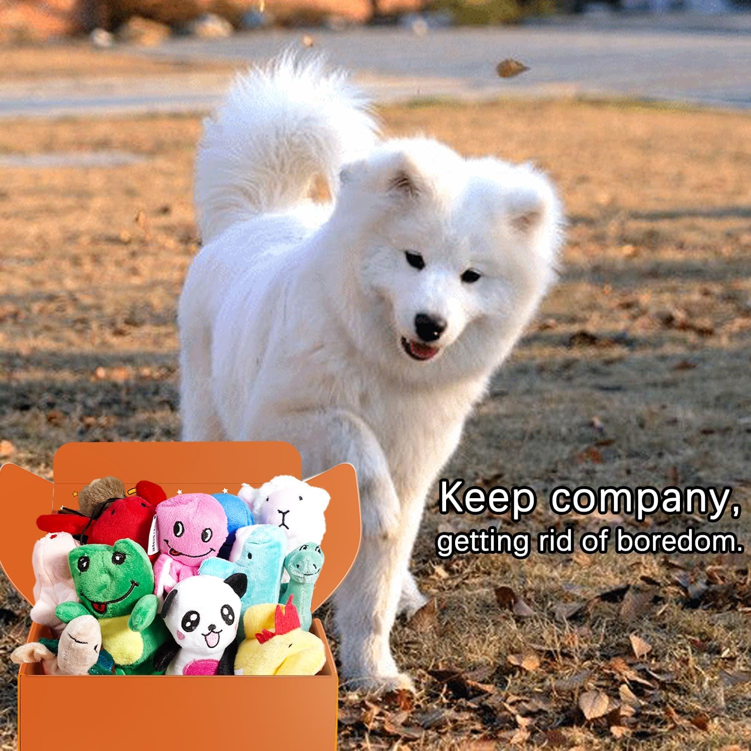 Machine washable premium puppy companion plushies organized neatly in a row.