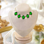 Small dog wearing Daovace pearl rhinestone wedding collar