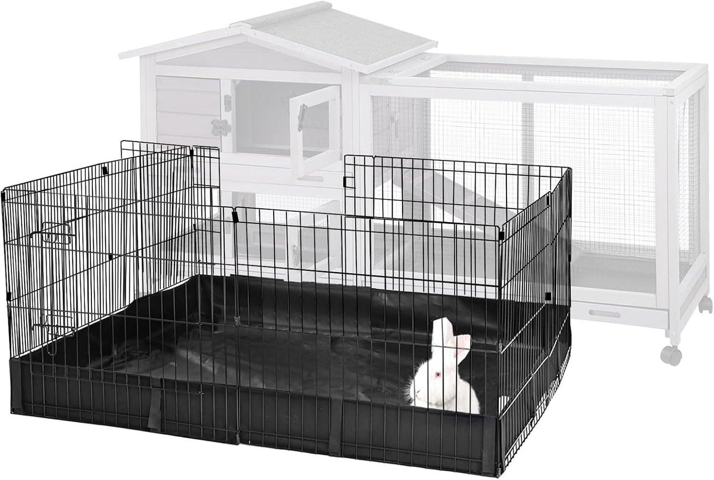 Aivituvin Rabbit Playpen Pet Pen Small Animal Cage with Waterproof Liner - Extension Playpen - Image 1