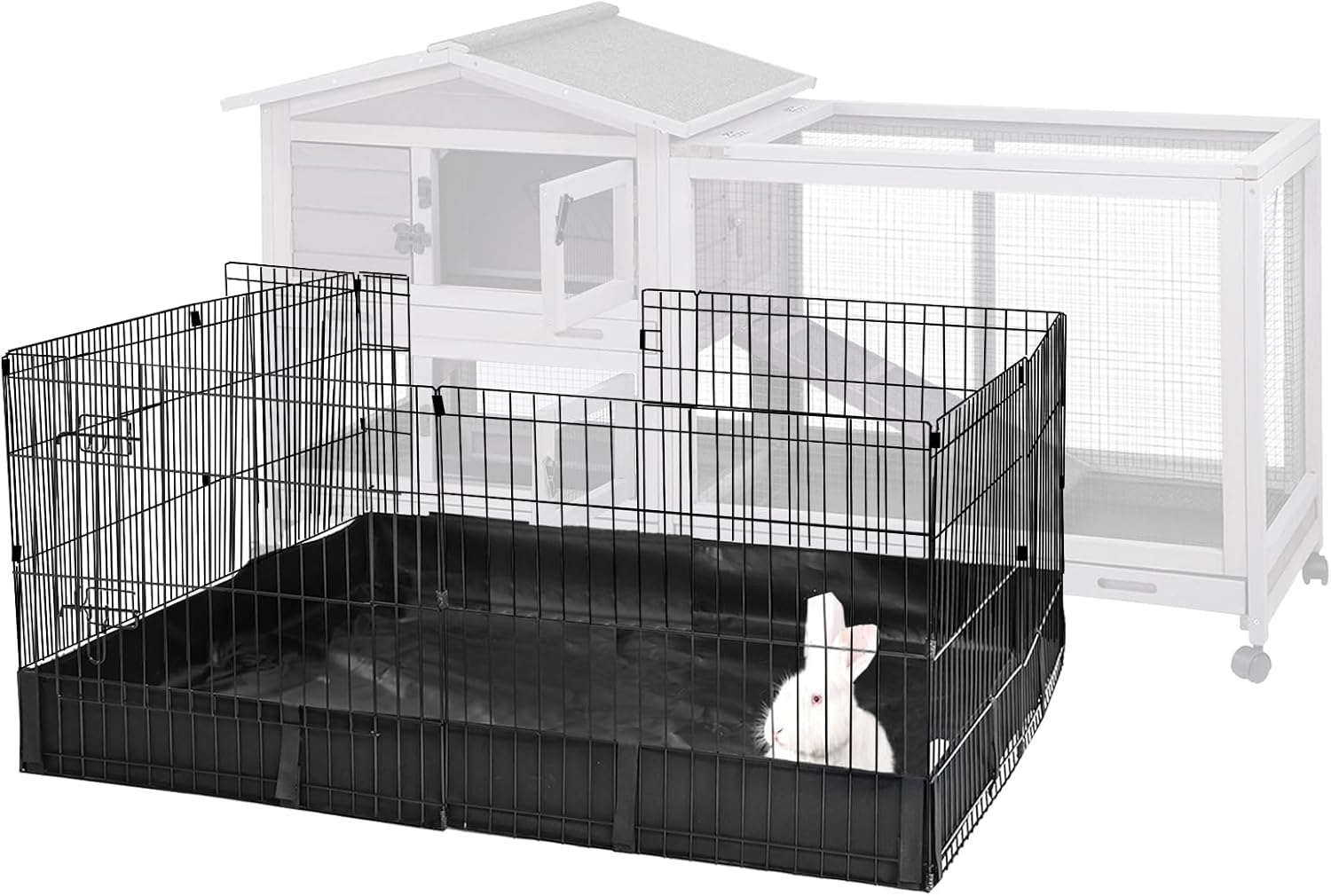 Aivituvin Rabbit Playpen Pet Pen Small Animal Cage with Waterproof Liner - Extension Playpen - Image 1