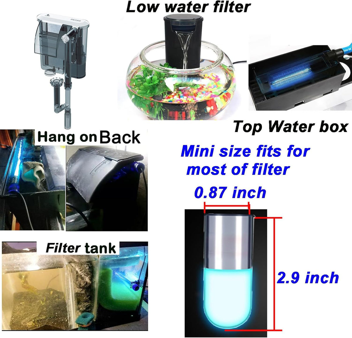 JackSuper 3W aquarium UV sterilizer lamp showing compact size
