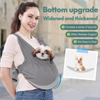 Grey hands free pet carrier with wide shoulder straps