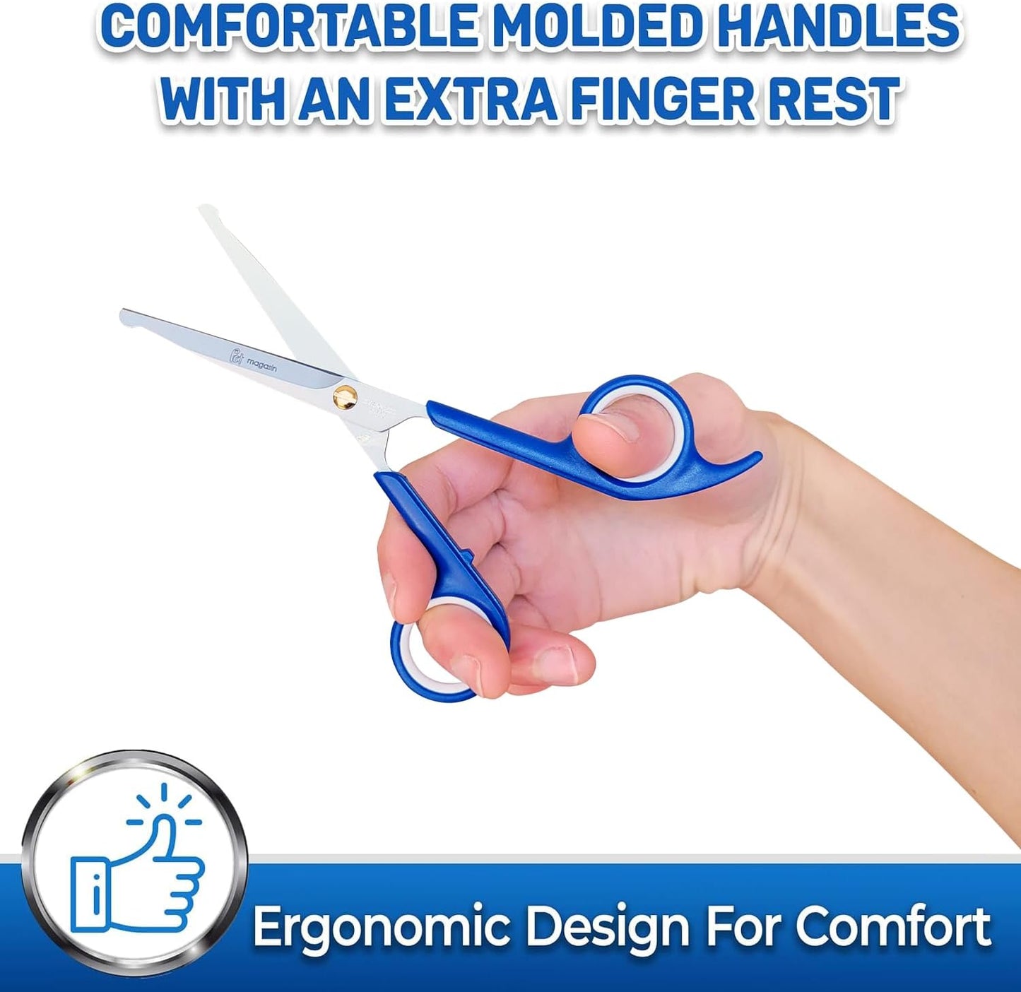 Longer smooth blade cat and dog grooming scissor for large body fur trimming.