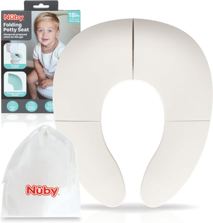 Nuby folding potty seat and bag front view on a white background
