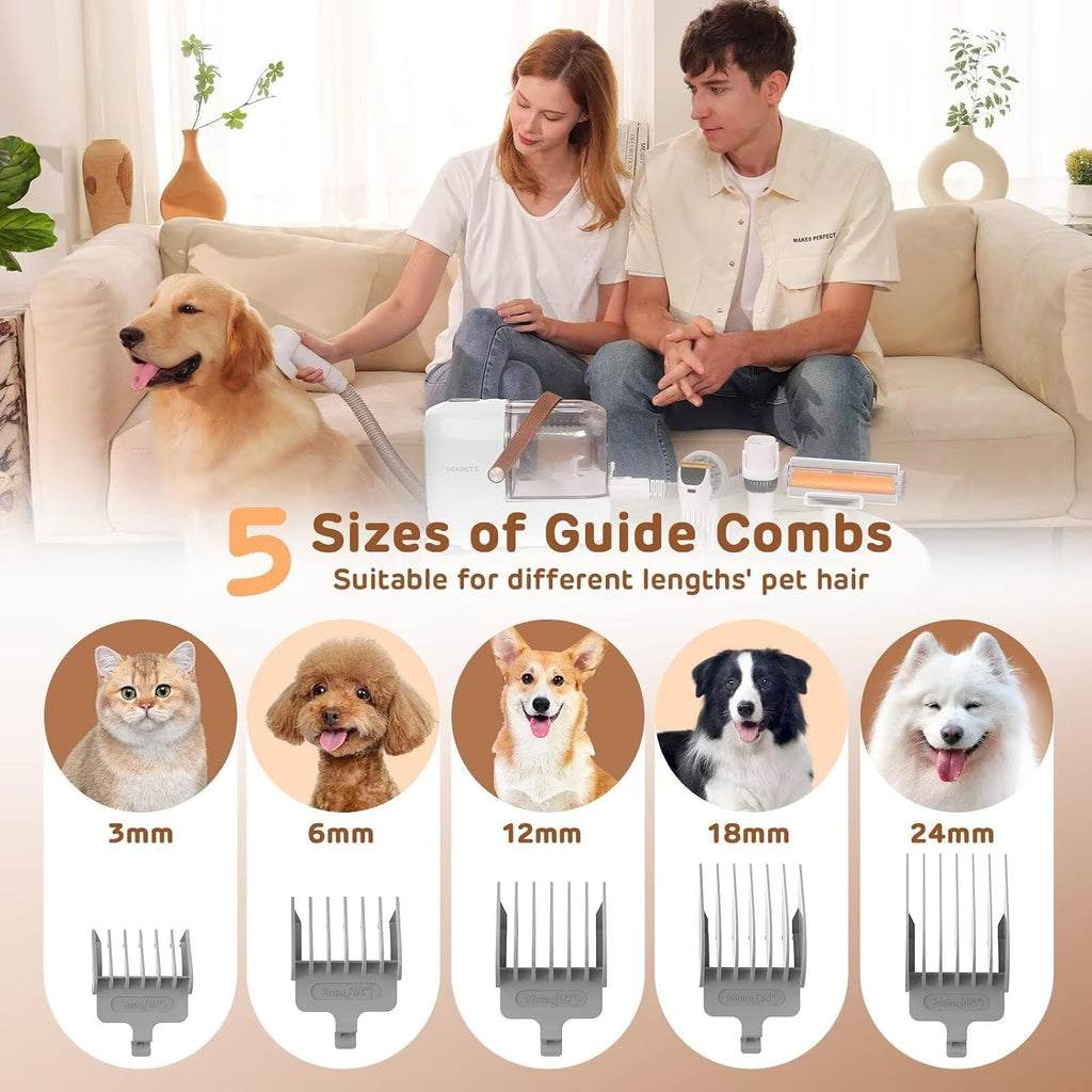 Low noise electric clipper attachment with stainless steel blades from the HEAPETS pet grooming set.
