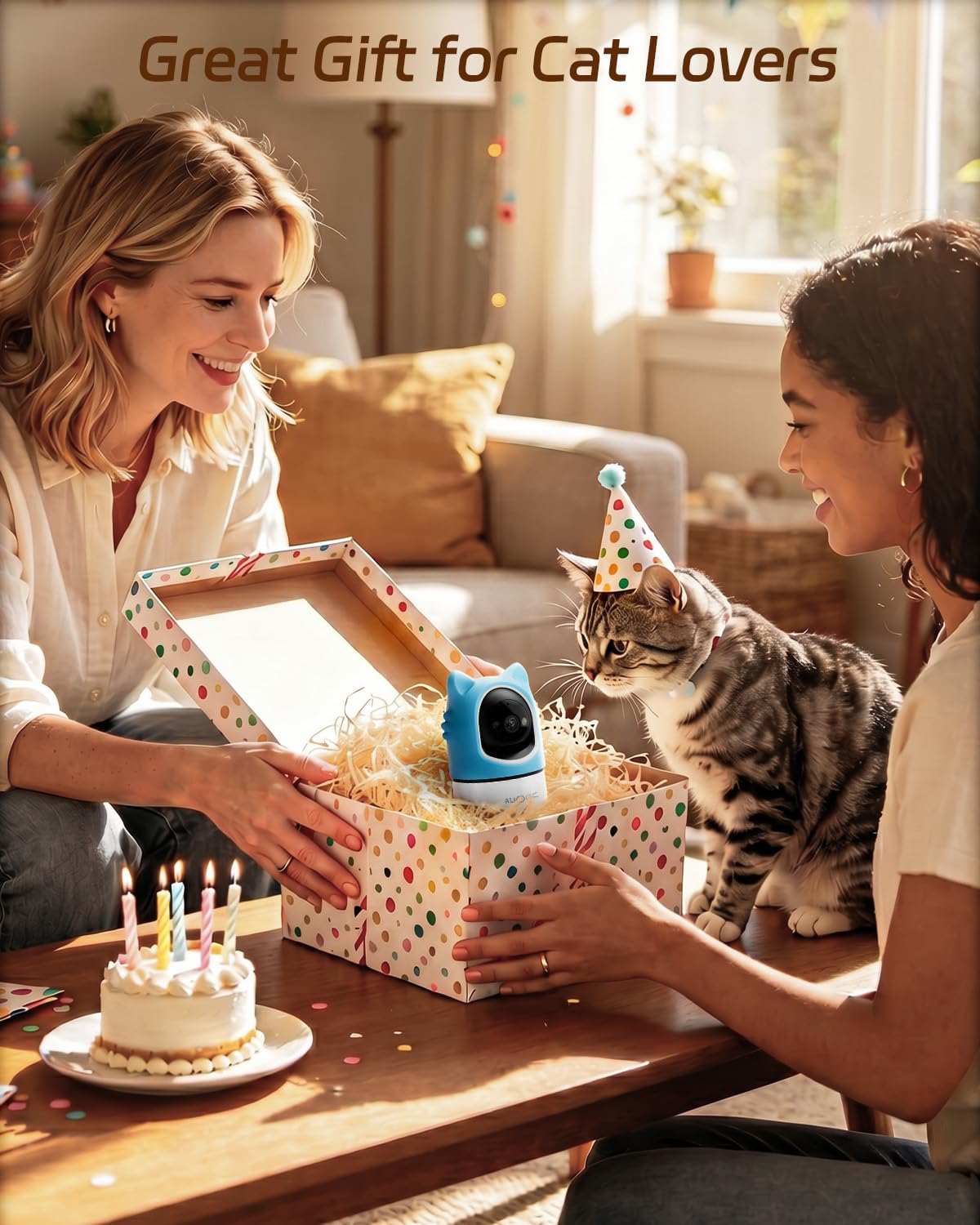 Aliobc pet camera placed in living room