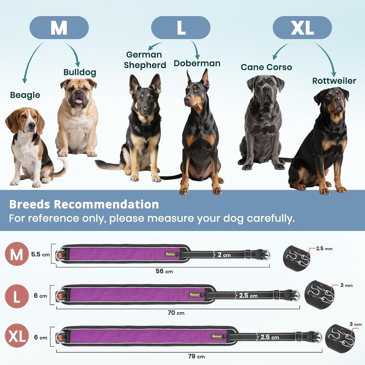 Adjustable slider buckle of Mayerzon martingale collar