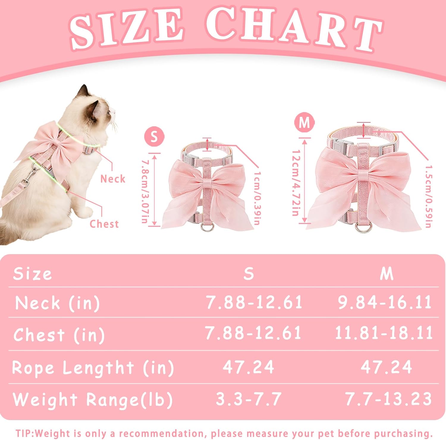Tensho escape proof kitten harness with cushioned handle leash for comfortable pet control.