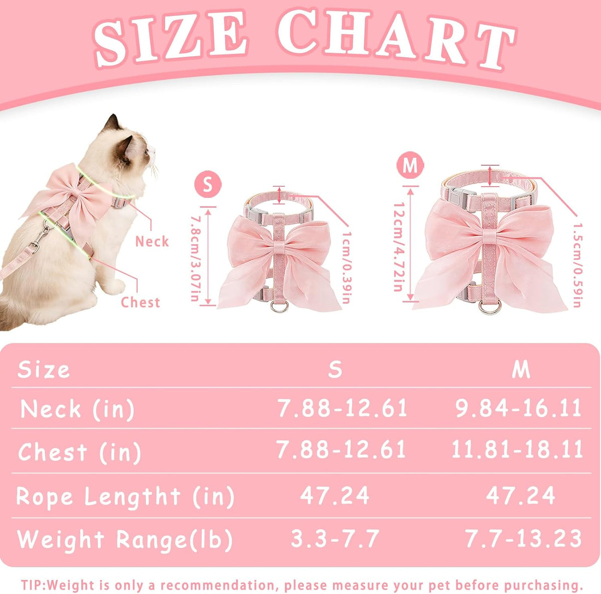 Tensho escape proof kitten harness with cushioned handle leash for comfortable pet control.