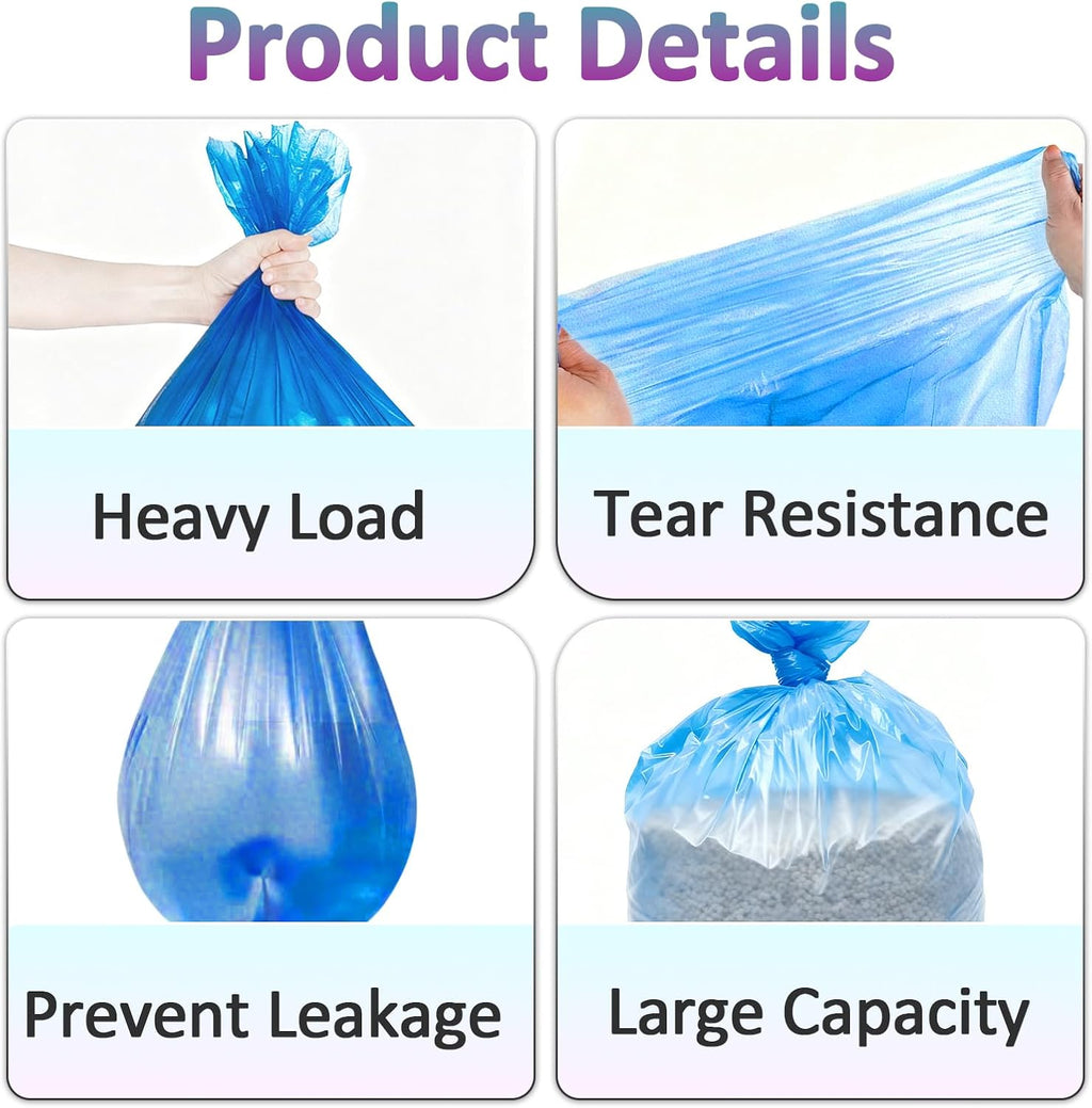 Heavy duty generic waste disposal bags for cat litter cartridge replacement.