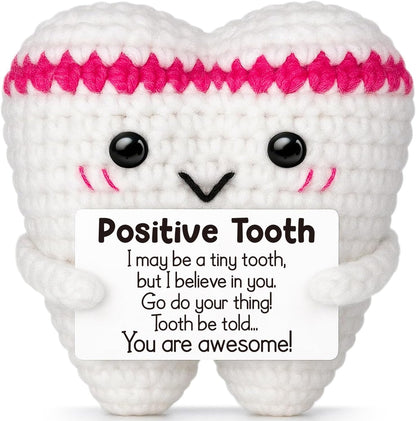 GwhyGifts handmade positive crochet tooth plush front view