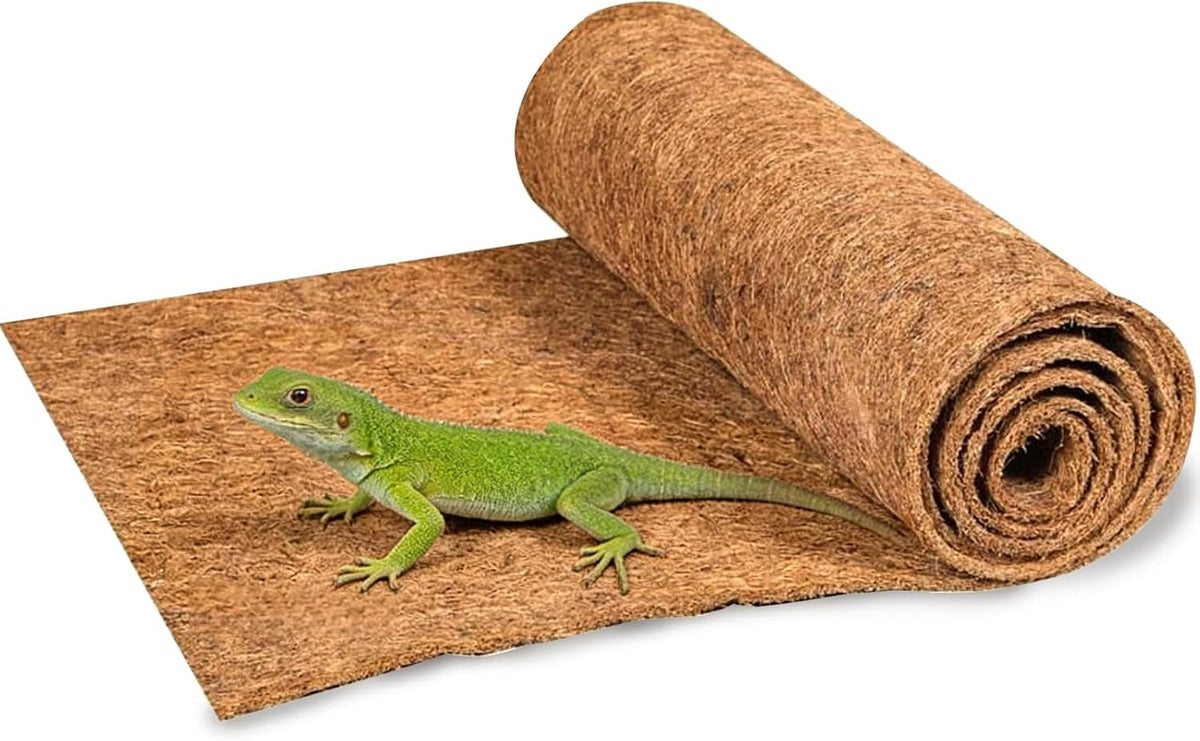 Hamiledyi 35.4x15.7" Reptile Carpet Coconut Fiber Substrate Large Lizard Cage Mat Coco Fiber Liner Snake Bedding Natual Coconut Fiber Carpet for Bearded Dragon Turtles Iguana Tortoises - Image 14