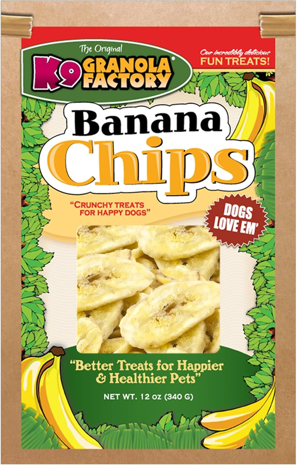 K9 Granola Factory natural chip collection green bean treats nutritional value and ingredient list view