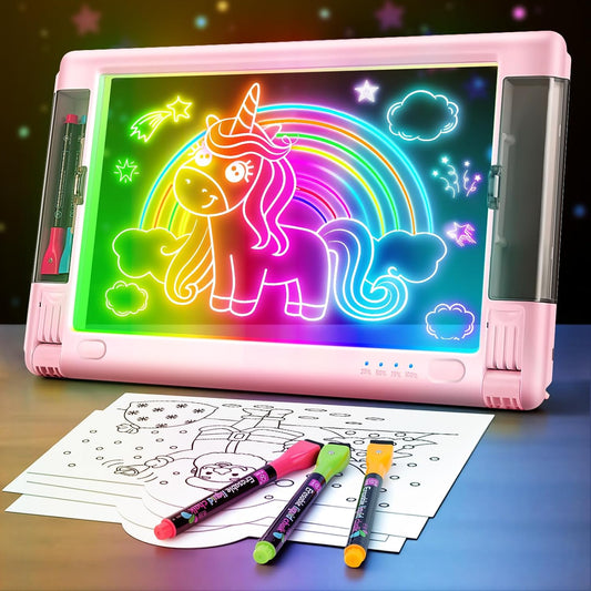 Geokay 15 Inch Rechargeable LED Drawing Board front view for kids art